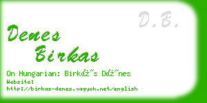 denes birkas business card